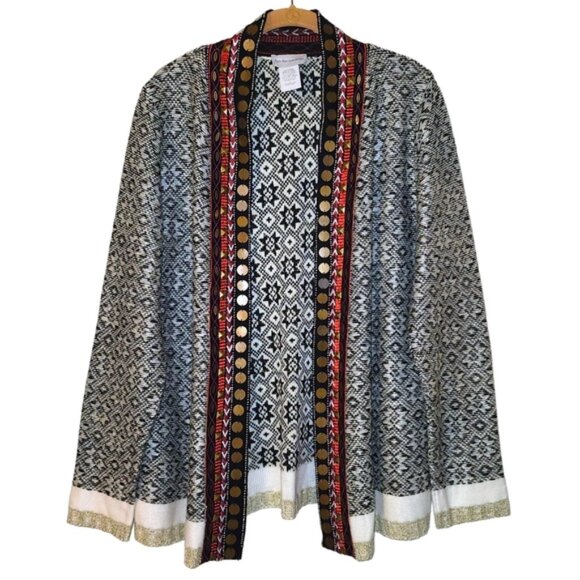 Soft Surroundings Embellished Open Drape Cardigan Knit Sweater - Picture 1 of 6
